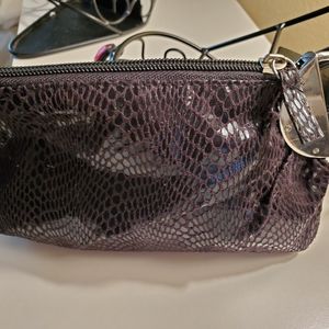 LuLu Cosmetic black snake  pattern bag